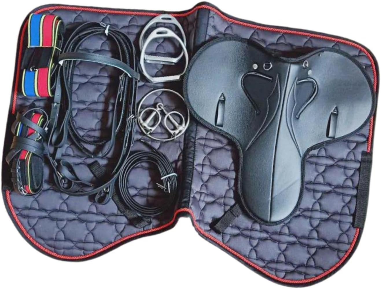 Horse Saddle Starter Kit Exercise Saddle Riding Horse Saddle Girth Full Set Bridle Horse Harnesses Equestrian Saddle Pad