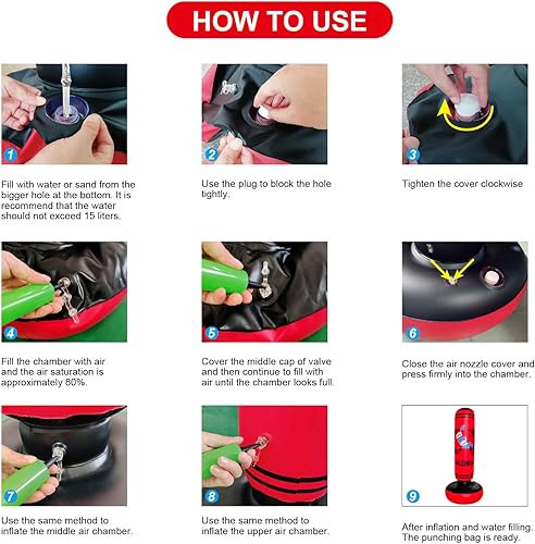 Miniatura 7 de Punching Bag for Kids, Free Standing Boxing Bag for Kids, Kids Pedestal Bags, Taekwondo, De-Stress Boxing Bag for Kids