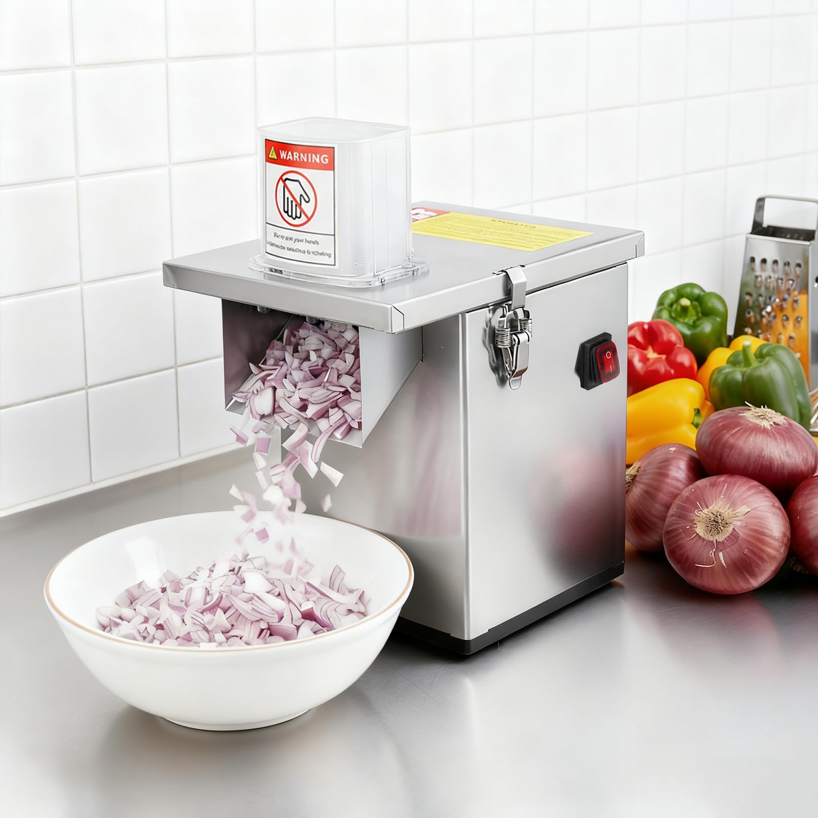 Elektrischer Gemüseschneider Multifunktion, Küchenhelfer mit 6 Aufsätzen für Schneiden, Hobeln, Reiben, Spargel, Salat, Haushalt Küche
