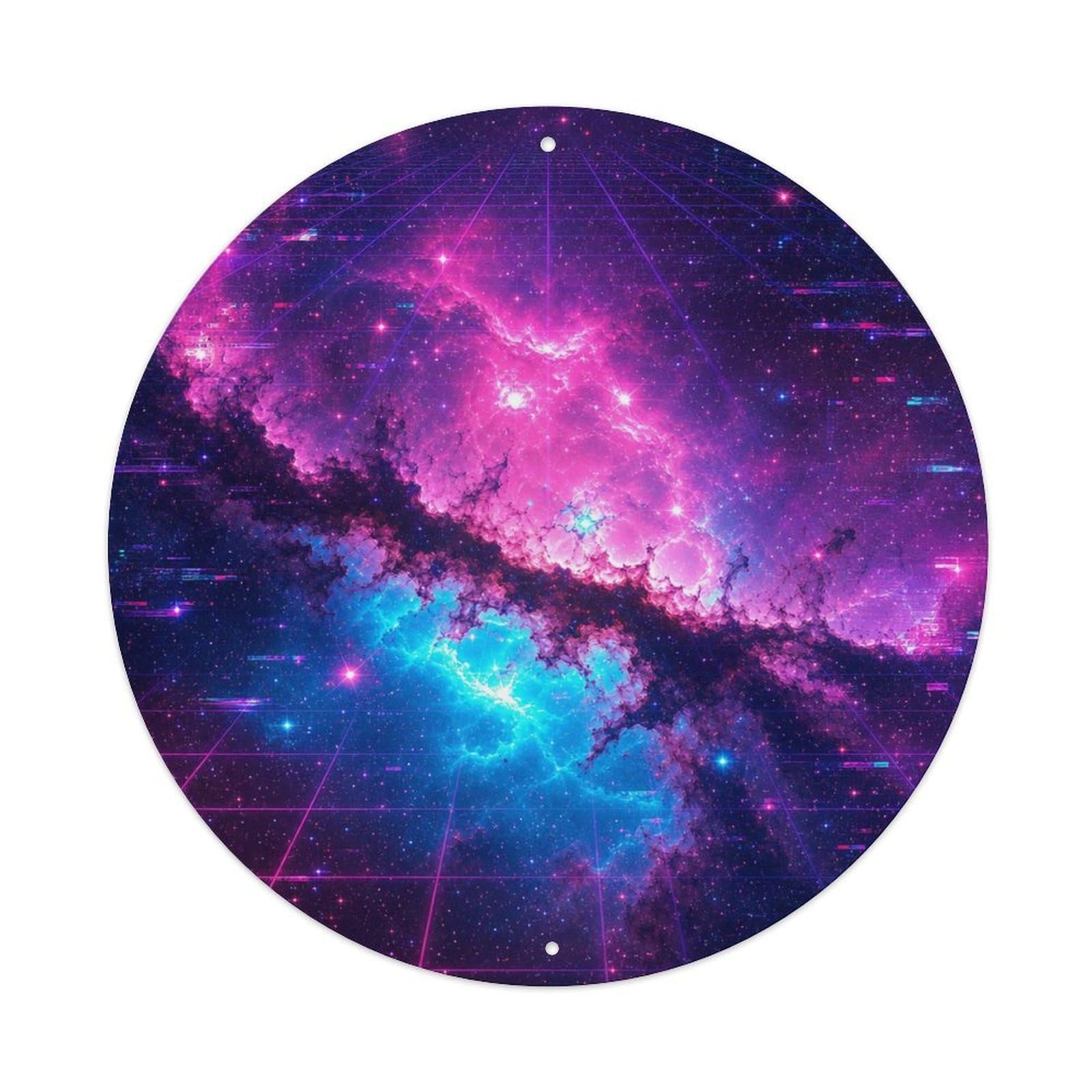 Okngb Style Astral Lagoon Nebula Stellar Survey Scientific Orbit Metal Tin Sign Plaque Wall Decor For Cafe, Man Cave, Club Bar, Office, Home Garden Round Metal Poster 8X8inch