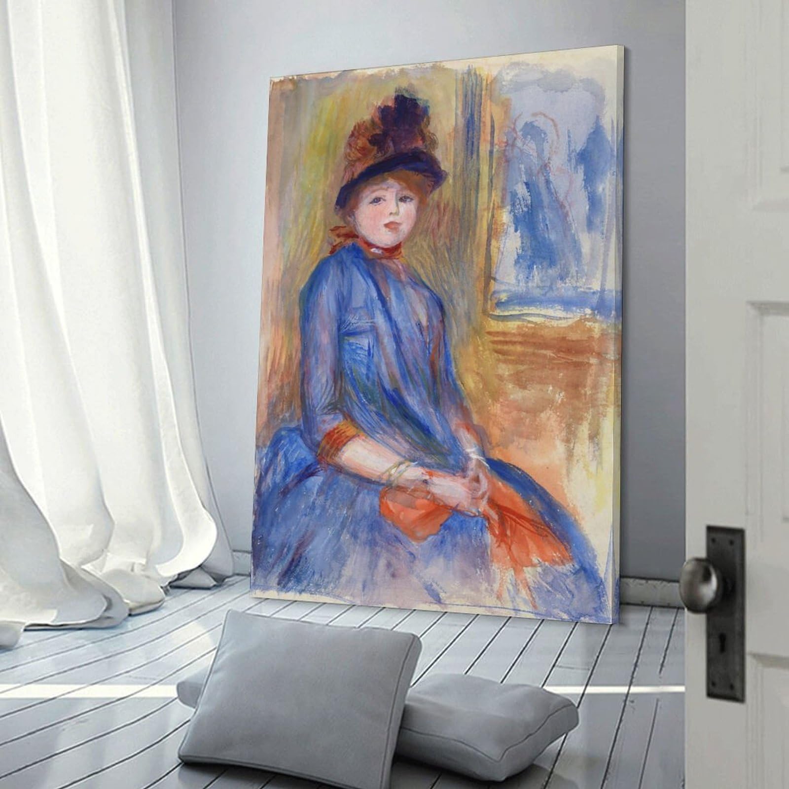 Amazon.com: Young Girl in A Blue Dress by Pierre-Auguste Renoir Poster Cool  Artworks Painting Wall Art Canvas Prints Hanging Picture Home Decor Posters  Gift Idea 08x12inch(20x30cm): Posters & Prints