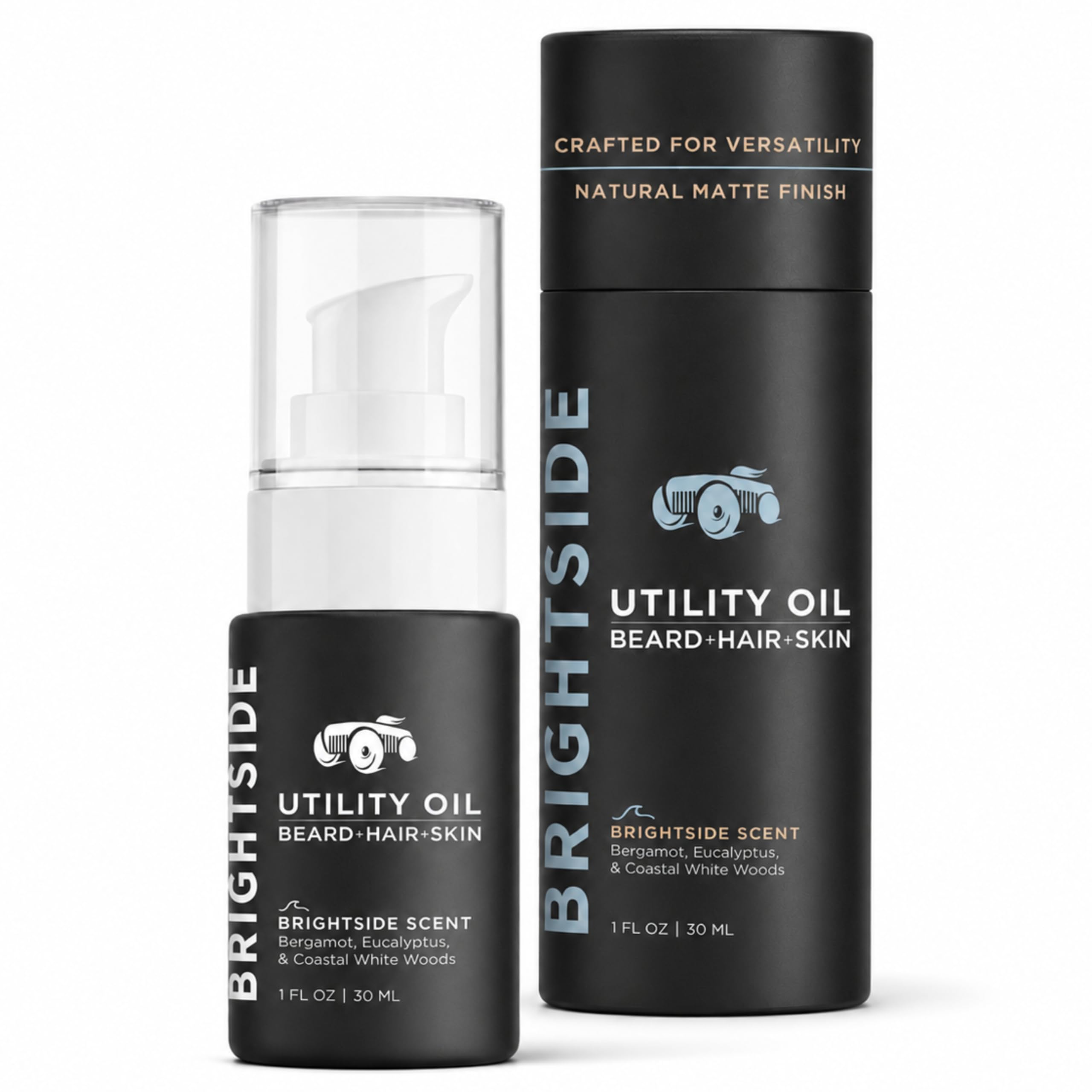 BRIGHTSIDE Utility Oil for Men – Beard, Hair & Skin Moisturizer, Non-Greasy