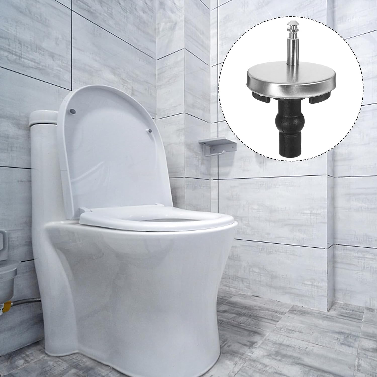 2 Piece Toilet Seat Fixing Set, Stainless Steel Hinge for Toilet Seat Toilet Seat Repair Parts Toilet Seat Screws Accessories - Image 4
