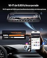 Vista 3 de WOLFBOX G930 - Cámara de espejo retrovisor de 10'' con WiFi de 5.8GHz, cámara de salpicadero 4K frontal y trasera con WDR, espejo retrovisor