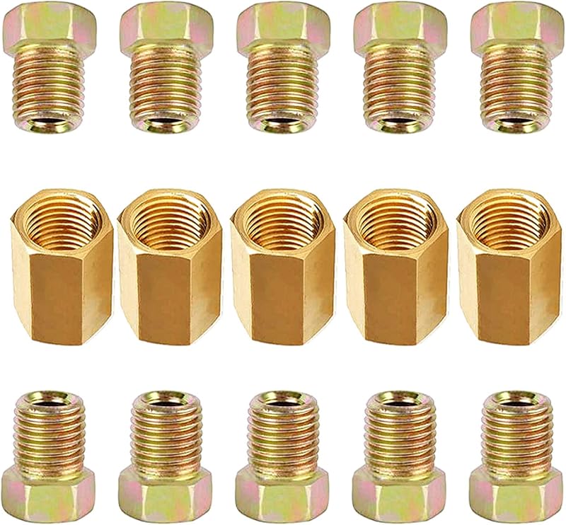 Kit de conexões para linha de freio MuHize 7/16-24 para tubo de 1/4" – 15 peças