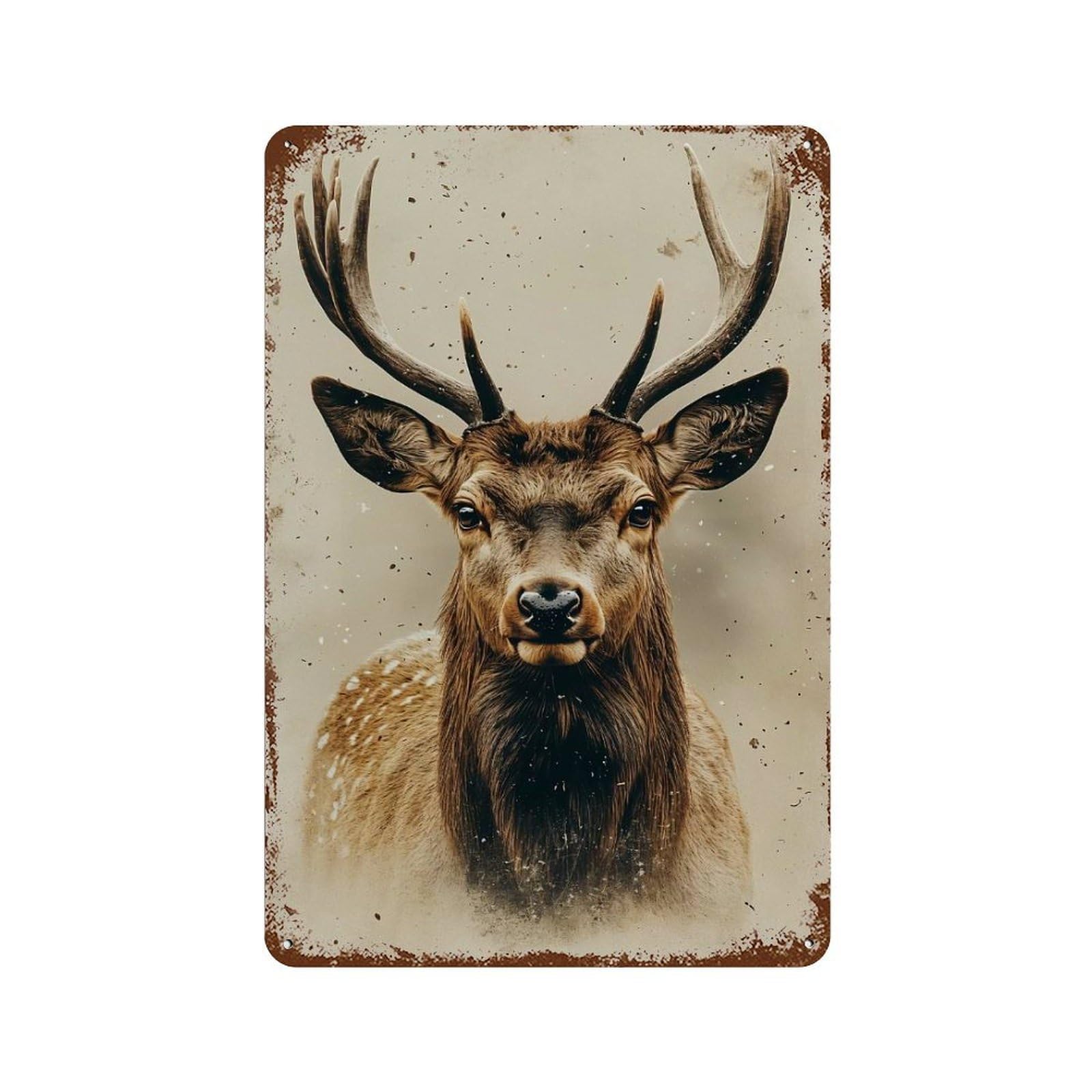 Majestic Elk Portrait Retro Metal Sign 11.8"x7.9", Decorative Metal Wall Art for Basement, Hobby Room And Garage Decor