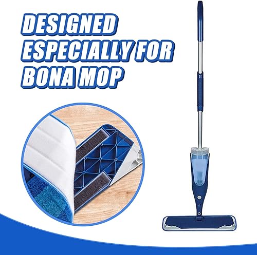 Miniatura 4 de 30 almohadillas de limpieza de microfibra compatibles con Bona Mop reutilizables de 18 pulgadas, almohadillas de repuesto de microfibra lavables,