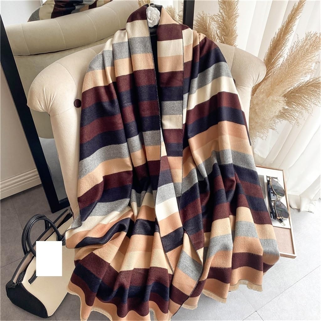 Sciarpa Invernale in Cashmere da Donna con Stampa Scialle Calda da Donna Coperta Spessa Sciarpa Reversibile Scialle da Donna