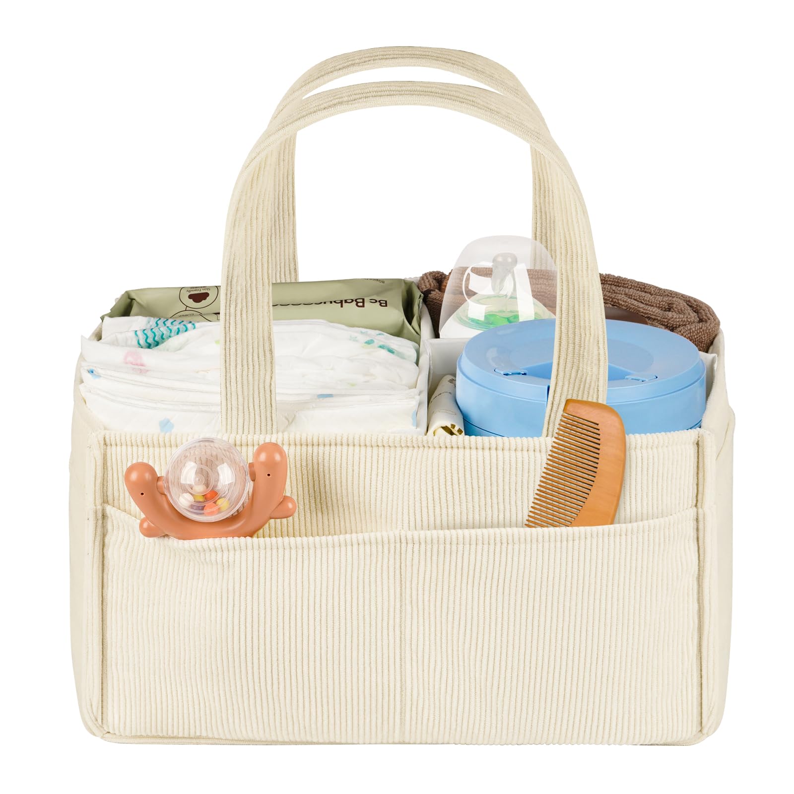 Baby Diaper Caddy Organizer - Portable Nursery Storage Basket for Newborn Essentials Foldable Diaper Bag Organizer for Baby