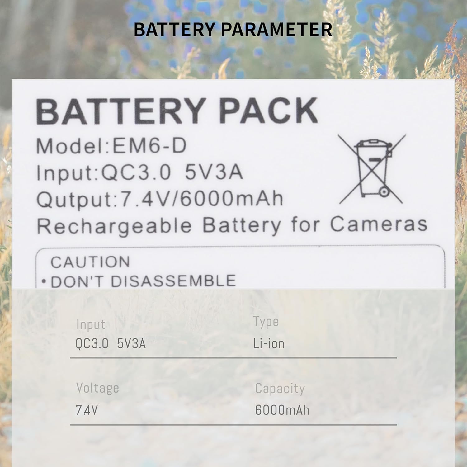 4Pack 6000mAh Reveal Upgraded Solar Charge Battery for Tactacam Cellular Trail Cameras Pro 3.0, X Gen 2.0, X Gen 3.0, X, X Pro, XB, SK with LED Battery Indicator, Compatible with Reveal Cellular Trail