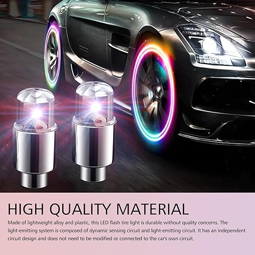 Miniatura 3 de Tesnaao Hot Wheels - Luz de válvula de neumático de automóvil, luz de flash de respiración de ahorro de energía, luz estroboscópica de inducción de