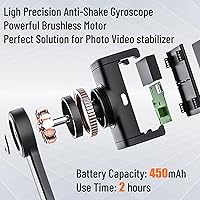 Vista 3 de Estabilizador cardán para smartphone con palo selfie extensible y trípode, control remoto multifunción de 1 eje rotación automática de 360