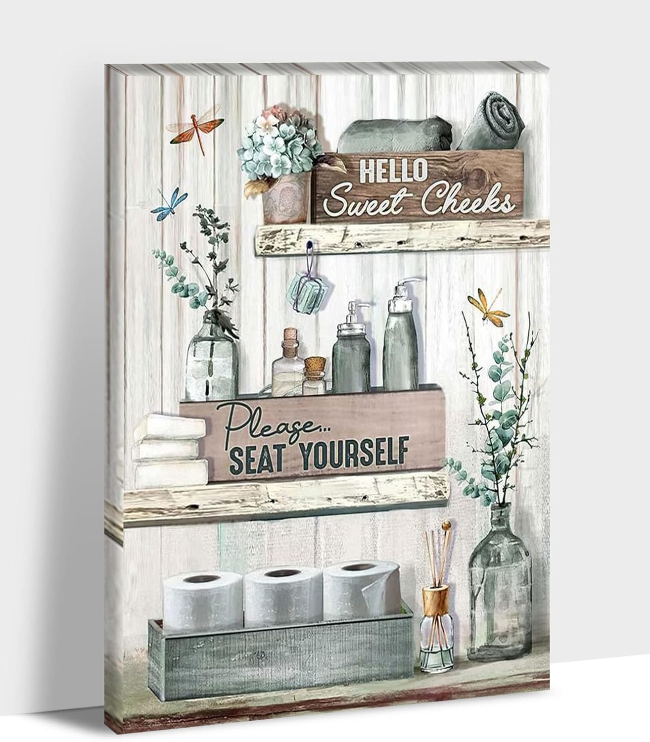 Amazon.com: Farmhouse Bathroom Wall Decor - Bathroom Rules Wall Art ...