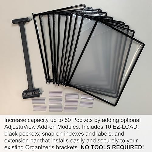 Miniatura 7 de Ultimate Office AdjustaView Organizador de escritorio de referencia de 10 bolsillos con bolsillos de carga fácil y base compacta y pesada para mayor