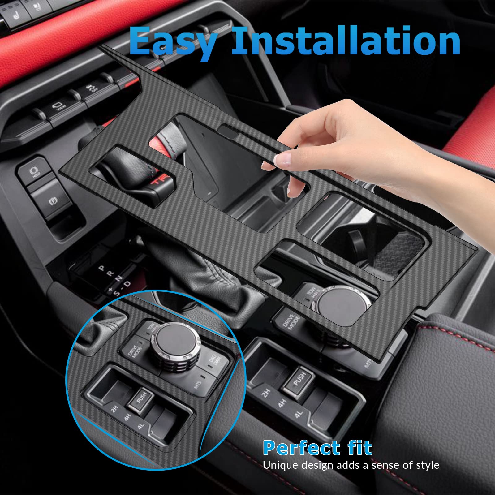 Center Console Gear Shift Panel Cover For Toyota Tundra 2014-2021 | Matte Black ABS Protection Frame
