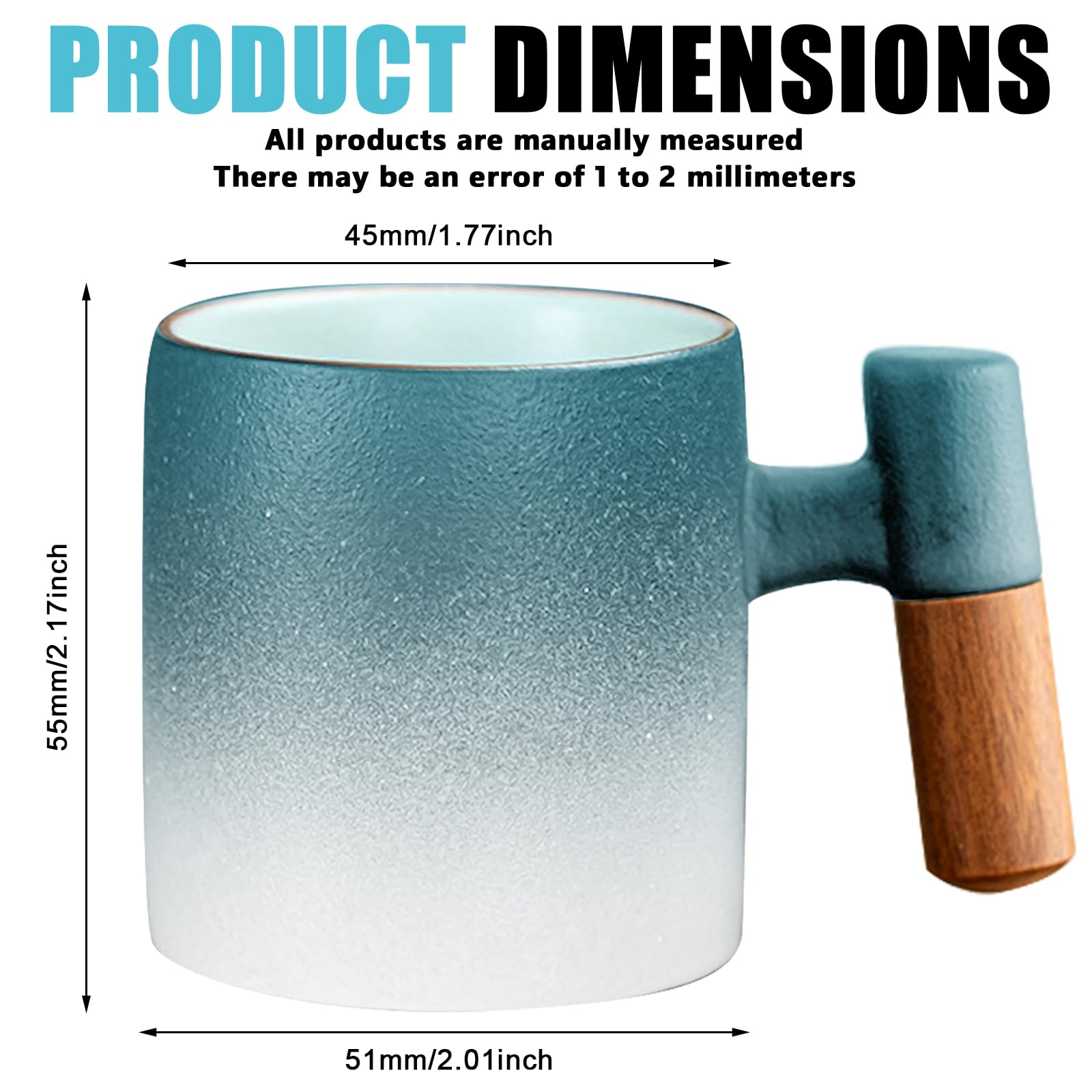 Tasse à Expresso En Céramique 70 Ml - Qualité Supérieure Avec Anse - Couleur Bleue - Pour Café Serré Ou Dégustation