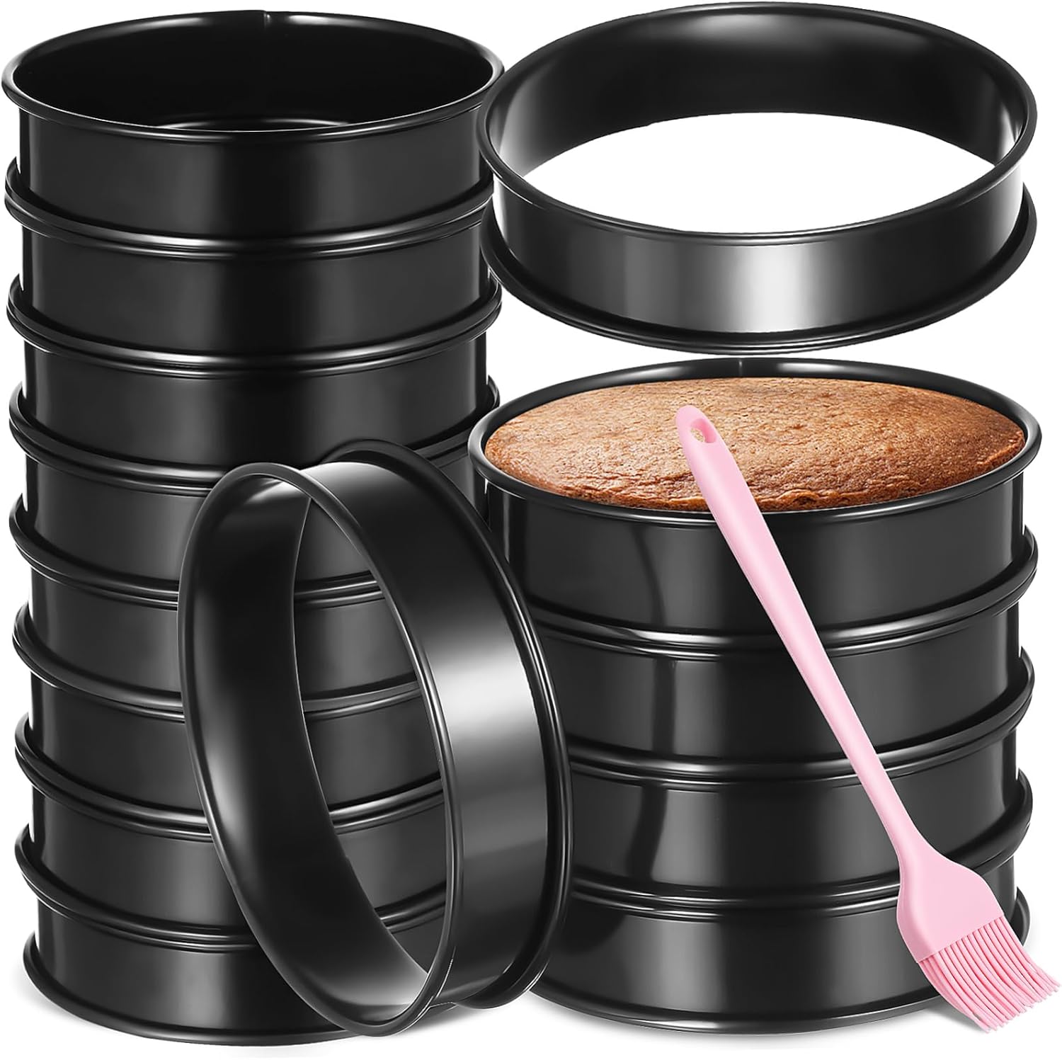 Zerodeko 1 Set Biscuit Mold Stencils for Cookies English Muffin Rings Burger Ring Molds Ring Molds for Cooking Tart Rings Pastry Tools Egg Cooking Ring Metal Rings Black Stainless Steel