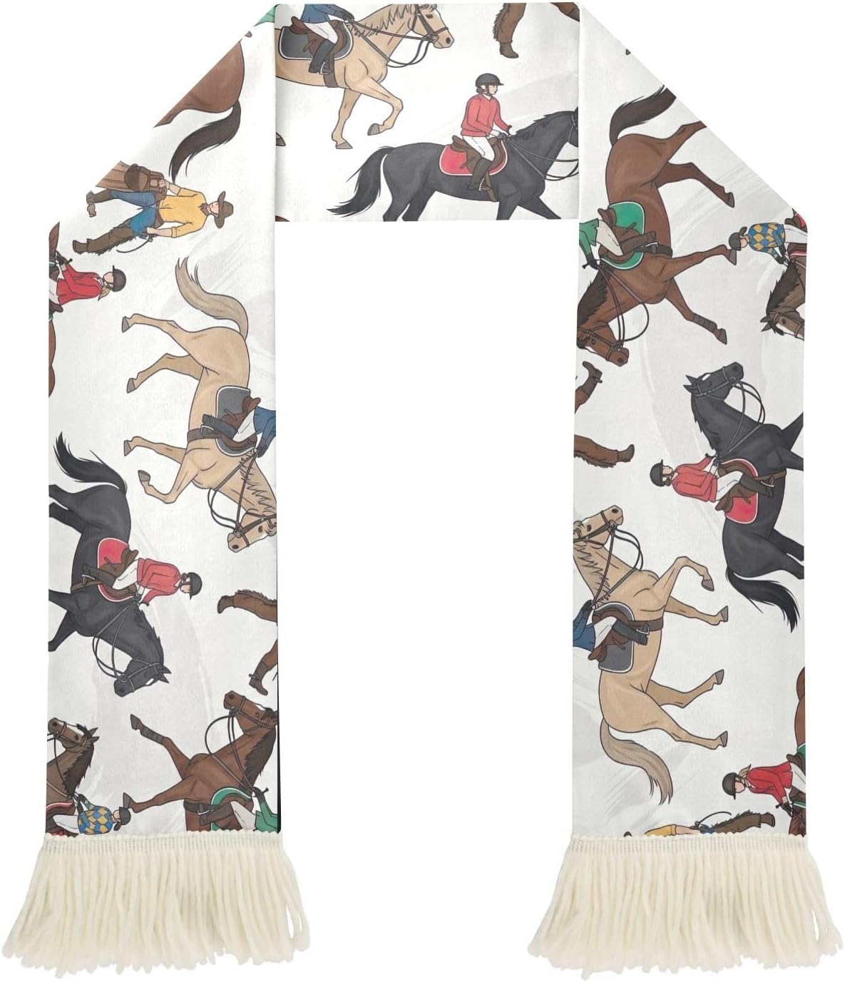 CHIFIGNO Horse Rider Sports Fan Scarf Towel, Soft Absorbent Polyester Scarf for Soccer Games, Quick Dry Cheering Banner