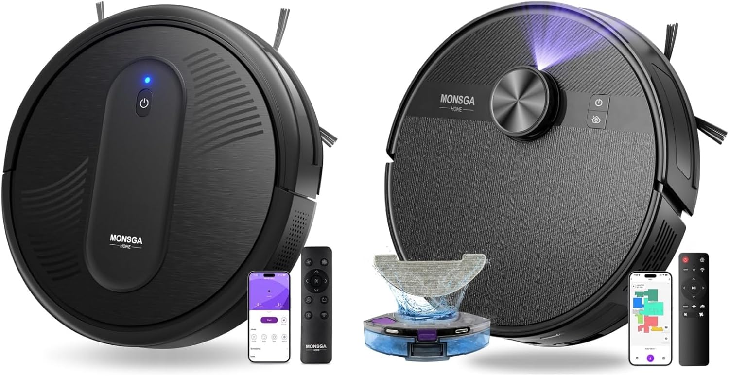 MONSGA MS1 Robot Vacuum and Mop Combo & MR1 SE Robot Vacuum