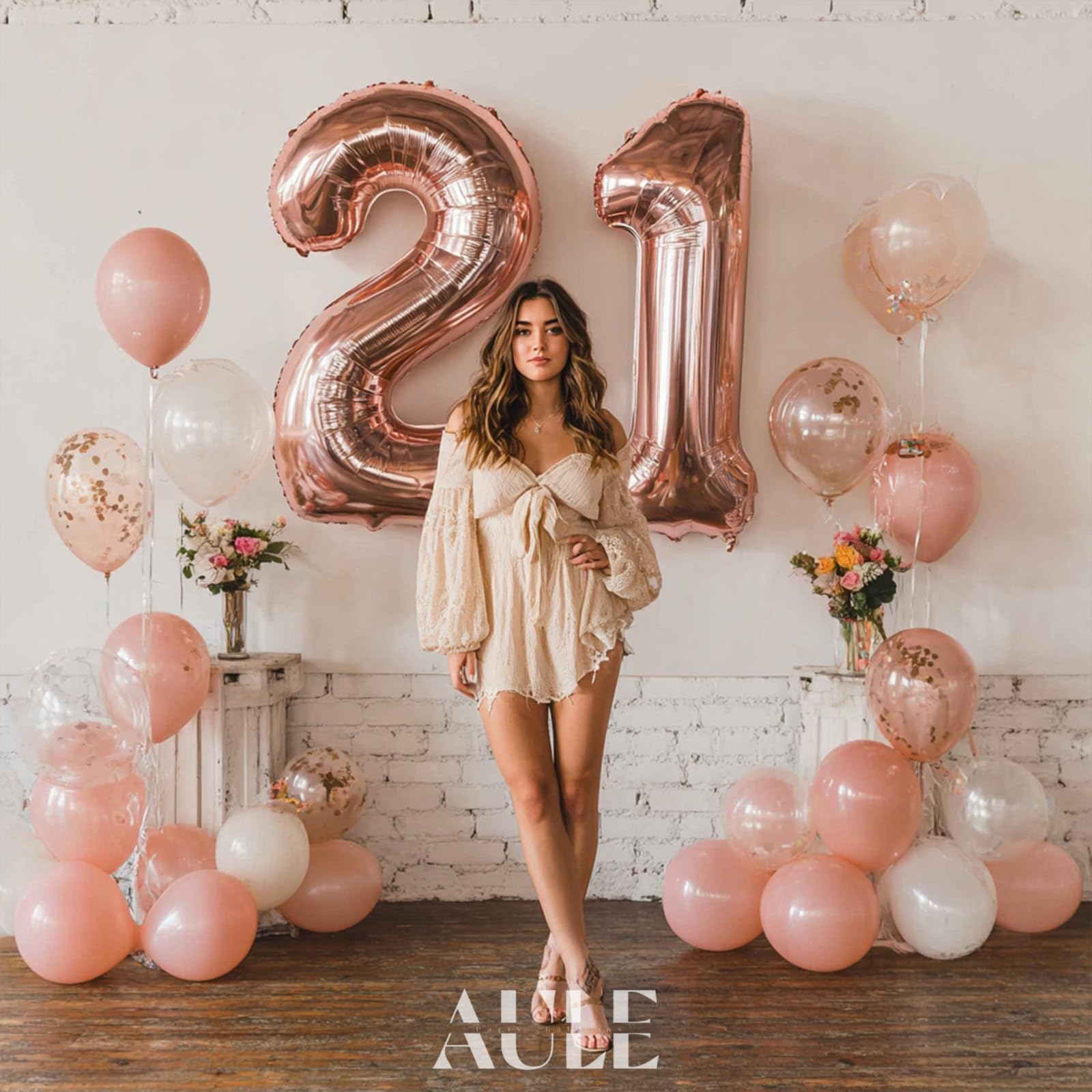 Amazon.com: AULE 40 Inch Large 21 Number Balloons Rose Gold Big Foil Number  Balloons Giant Helium Happy 21st Birthday Party Decorations for Women Huge  Mylar 12 Anniversary Supplies : Home & Kitchen