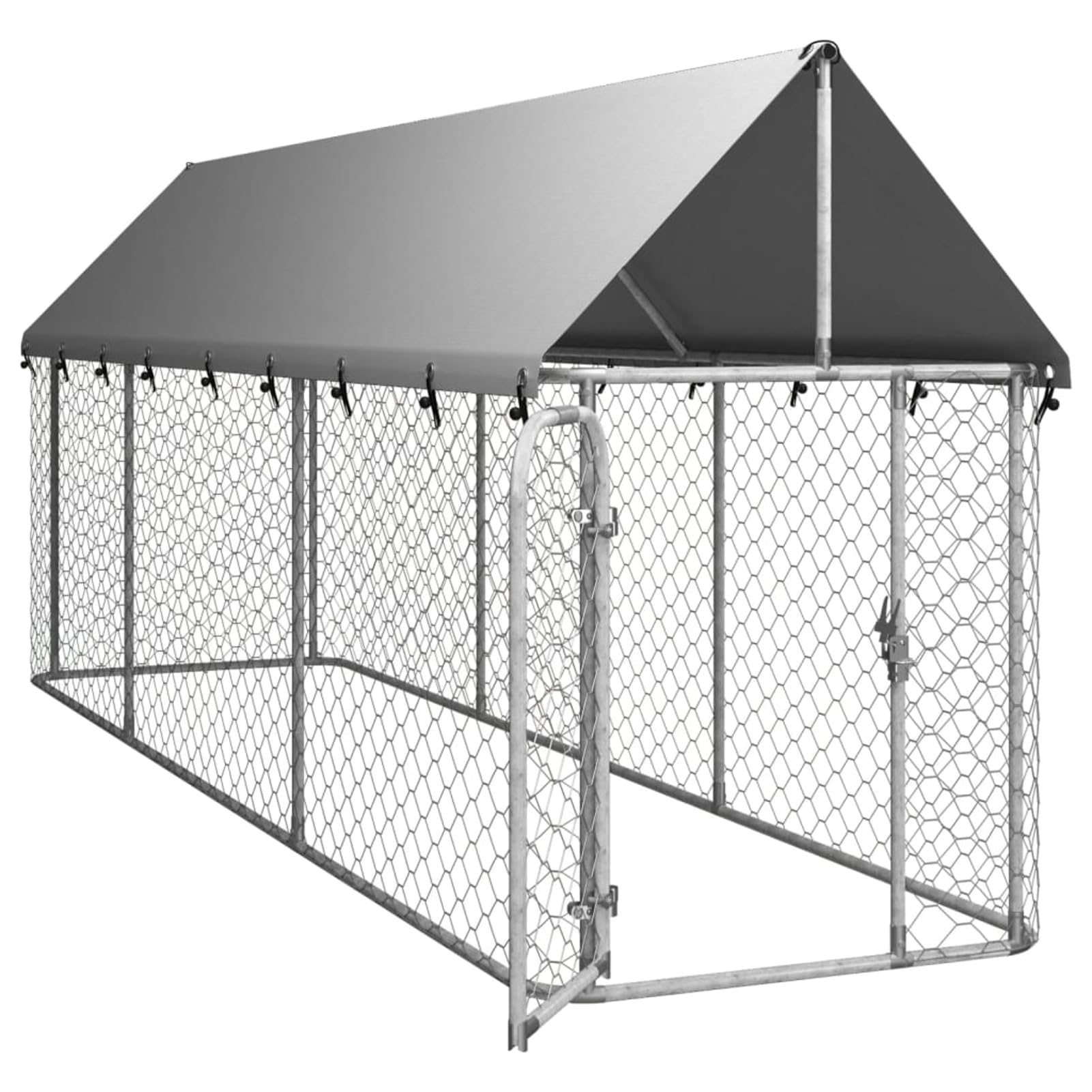 ARKEM Perrera de Exterior con tejado 400x100x150 cm Vallas Metalicas Accesorios Perros PequeñOs