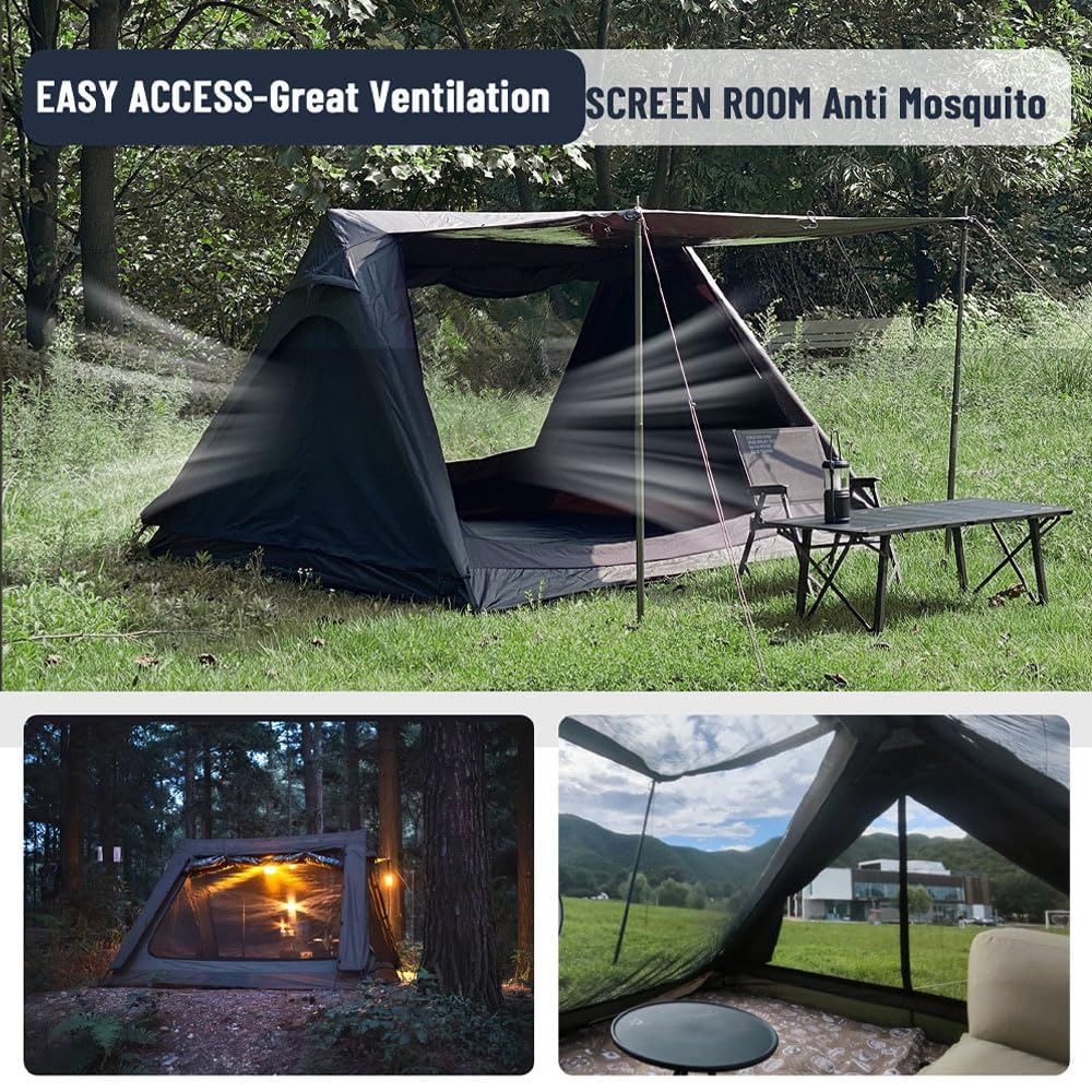 Amazon.com : CAMVIL 4 Person Canvas Tent with Full