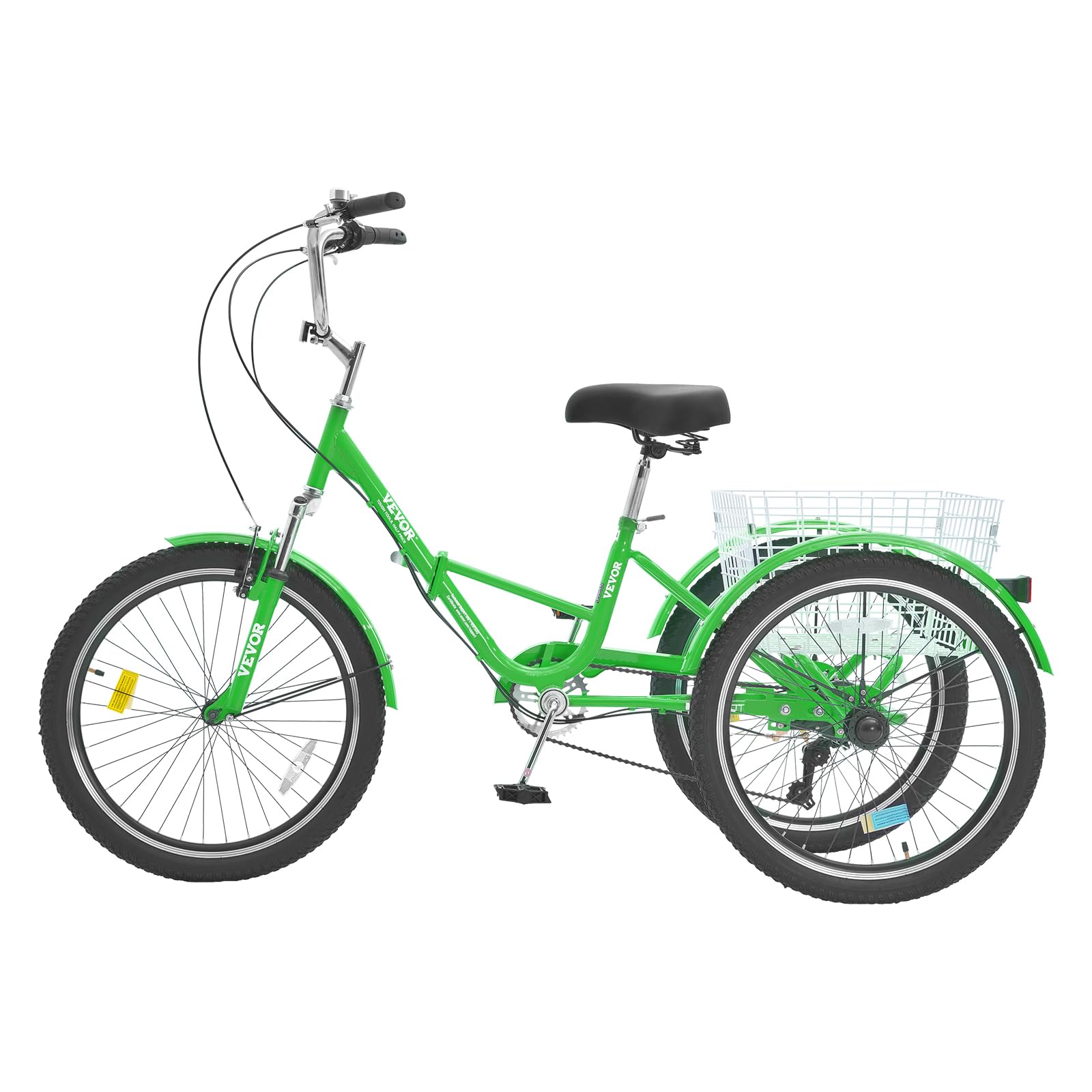 VEVOR Folding Adult Tricycle,Adult Folding Trikes, 3 Wheel Cruiser Bike with Large Basket &amp; Adjustable Seat, Shopping Picnic Foldable Tricycles for Women, Men, Seniors