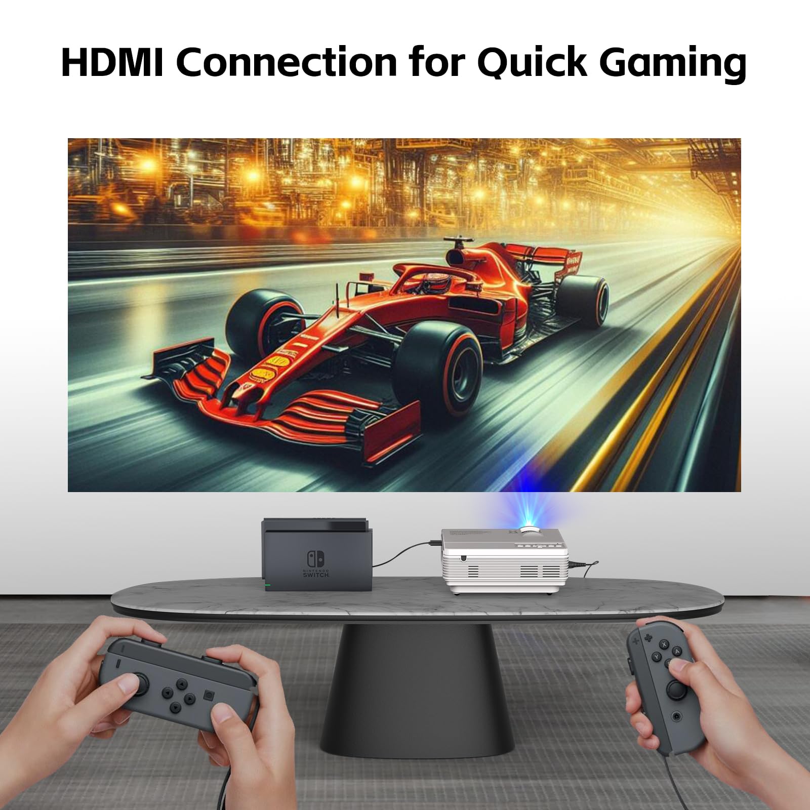 Mini Proiettore Bluetooth Staratlas 1080P - Proiettore Portatile Per Film Con Correzione Trapezoidale