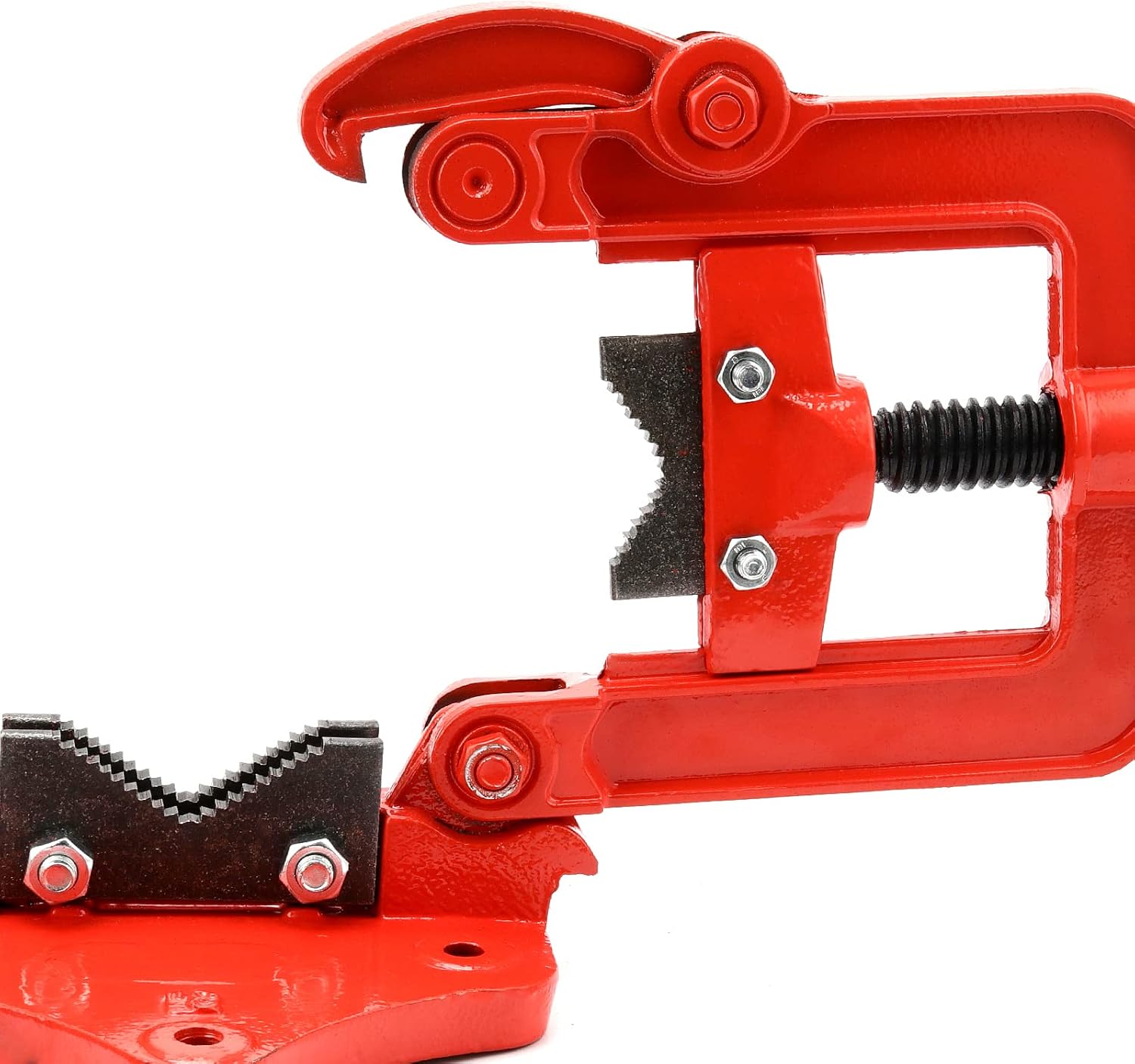Heavy Duty Pipe Vise, Forged Bench Yoke Vise, Threader Pipe Plumbing Vise for Fixing Pipes, Clamp-on Type, Fits 3/5 Inch - 2 Inch Pipes, Red