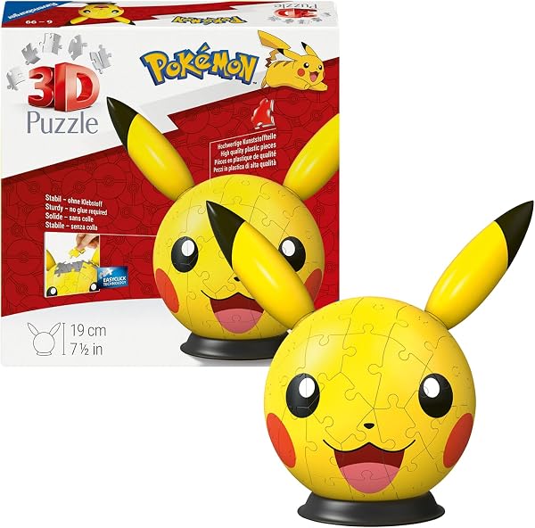 Ravensburger Puzzle Ball Pikachu Puzzle 3D 72 pièces dès 6 Ans
