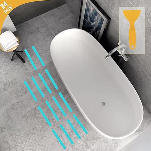 Miniatura 32 de Tiras antideslizantes, calcomanías de seguridad para peldaños de ducha, 24 unidades, calcomanías antideslizantes para bañera, cinta antideslizante