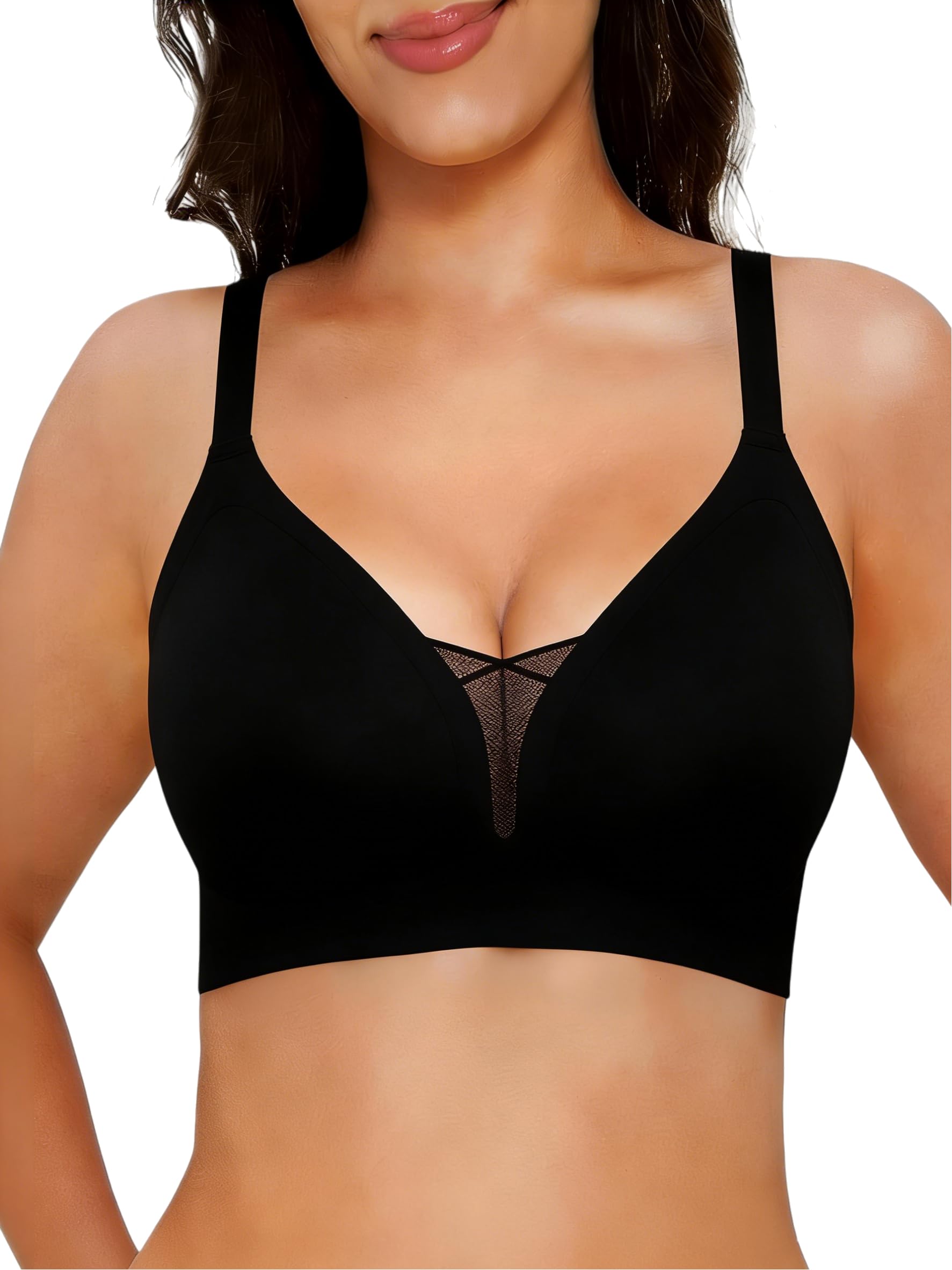 Women's Bras Wireless Jelly Bra for Women UK Seamless Non Wired Soft Support Padded T Shirt Ladies Everyday Bralettes — view 21
