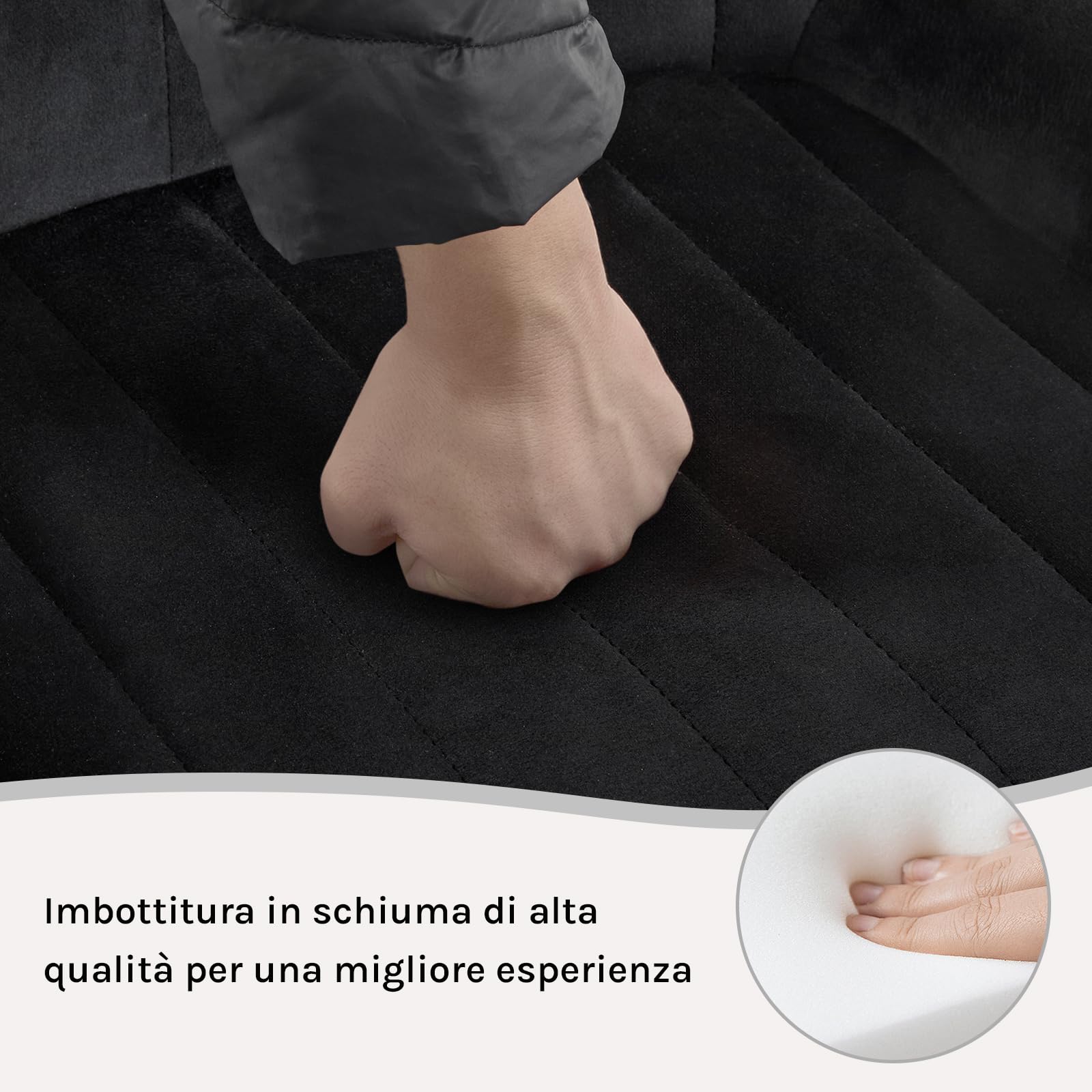 Lestarain Set di 4 Sedie da Pranzo, Poltroncine Imbottite