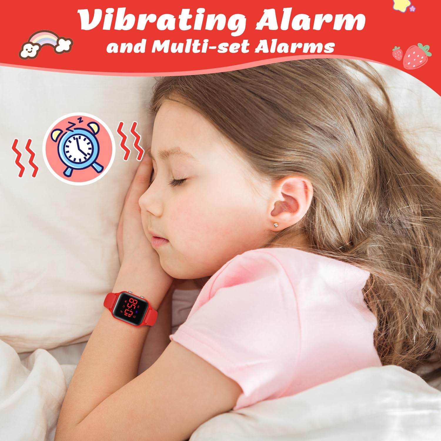 Relojes digitales impermeables para niños y niñas, reloj deportivo con podómetro, cronómetro, alarma de vibración para edades de 5 a 13 años, sin aplicación, reloj de seguimiento de 5