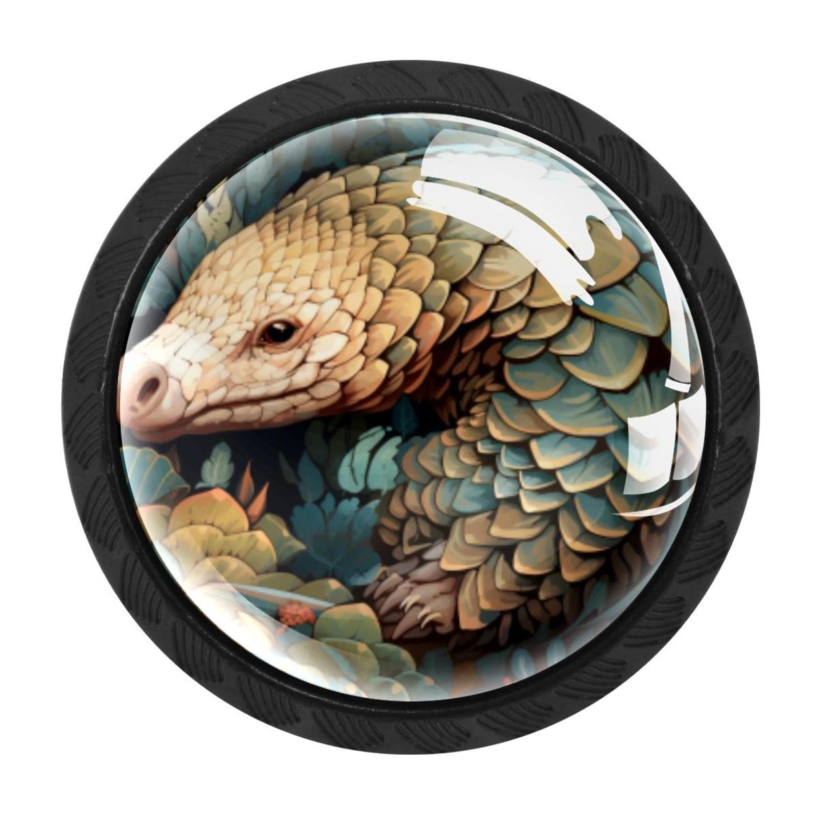CHENZZZZ 4 Pack Cabinet Handles Black Pangolin Cabinet Knobs Draw