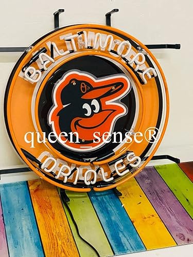 Miniatura 3 de Queen Sense Lámpara de luz de letrero de neón de Oriole de 17 x 17 pulgadas con ilustraciones de tecnología de impresión vívida HD A120BOTLV2VVD