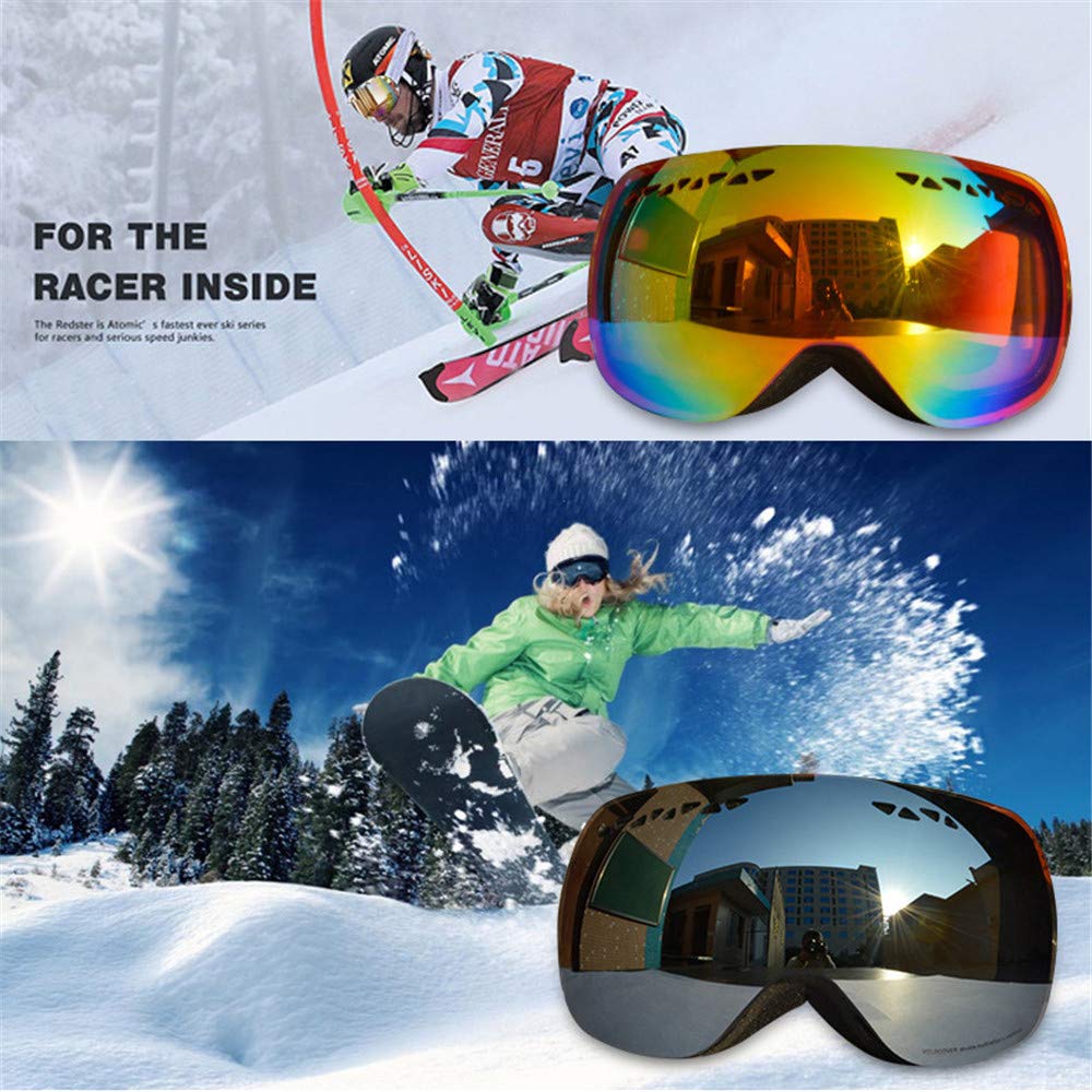 Lunettes de Ski d'extérieur pour Enfants, Lunettes de Snowboard, Lunettes de Ski Double Couche antibuée UV400, Lunettes de Vent d'extérieur