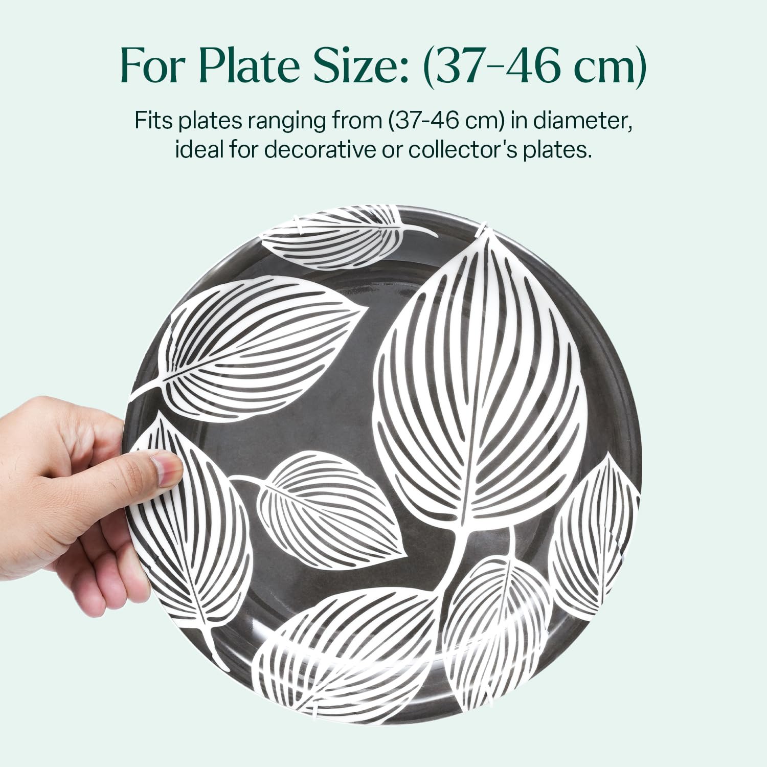 Invisible Plate Hangers for Wall, White, For Plate Size 37 - 46 cm - Pack of 5 - Image 2