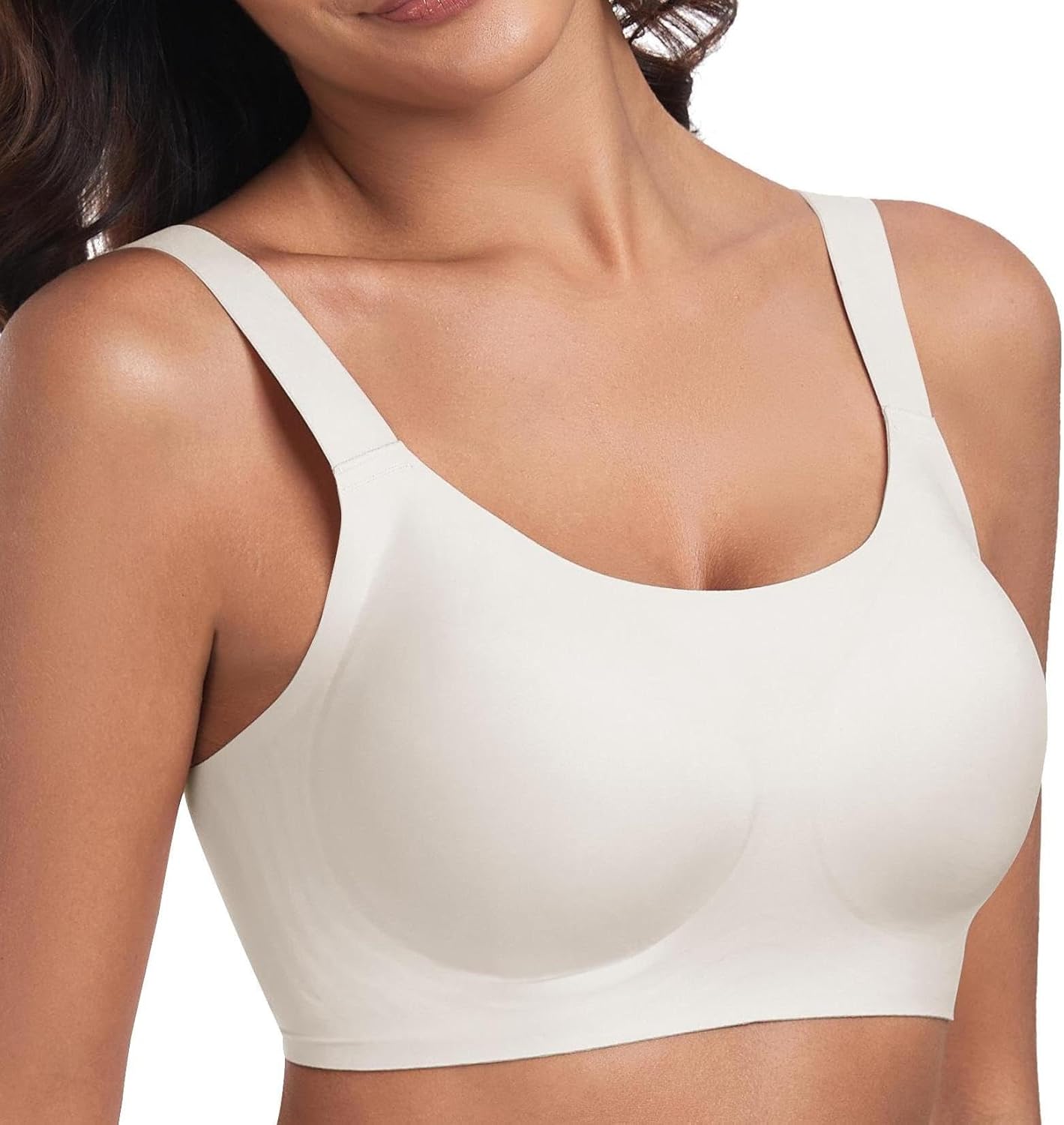 Padded Bra Comfortable Back Fat Smoothing Full Coverage Wireless Support Bra No Underwire Seamless Bralette