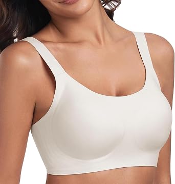 Padded Bra Comfortable Back Fat Smoothing Full Coverage Wireless Support Bra No Underwire Seamless Bralette
