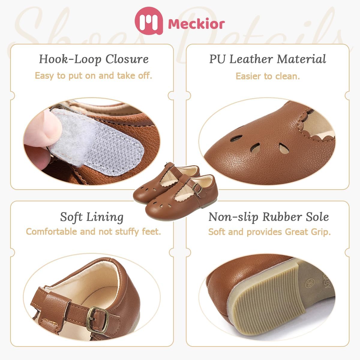 Meckior Toddler Little Girl Mary Jane Dress Shoes Ballet Flats for Girl Party School Shoes Bowknot Princess Shoes - Image 5