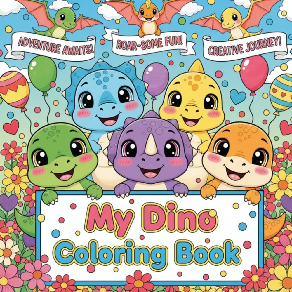 My Dino Coloring Book: 40 niedliche Ausmalseiten für Groß und Klein