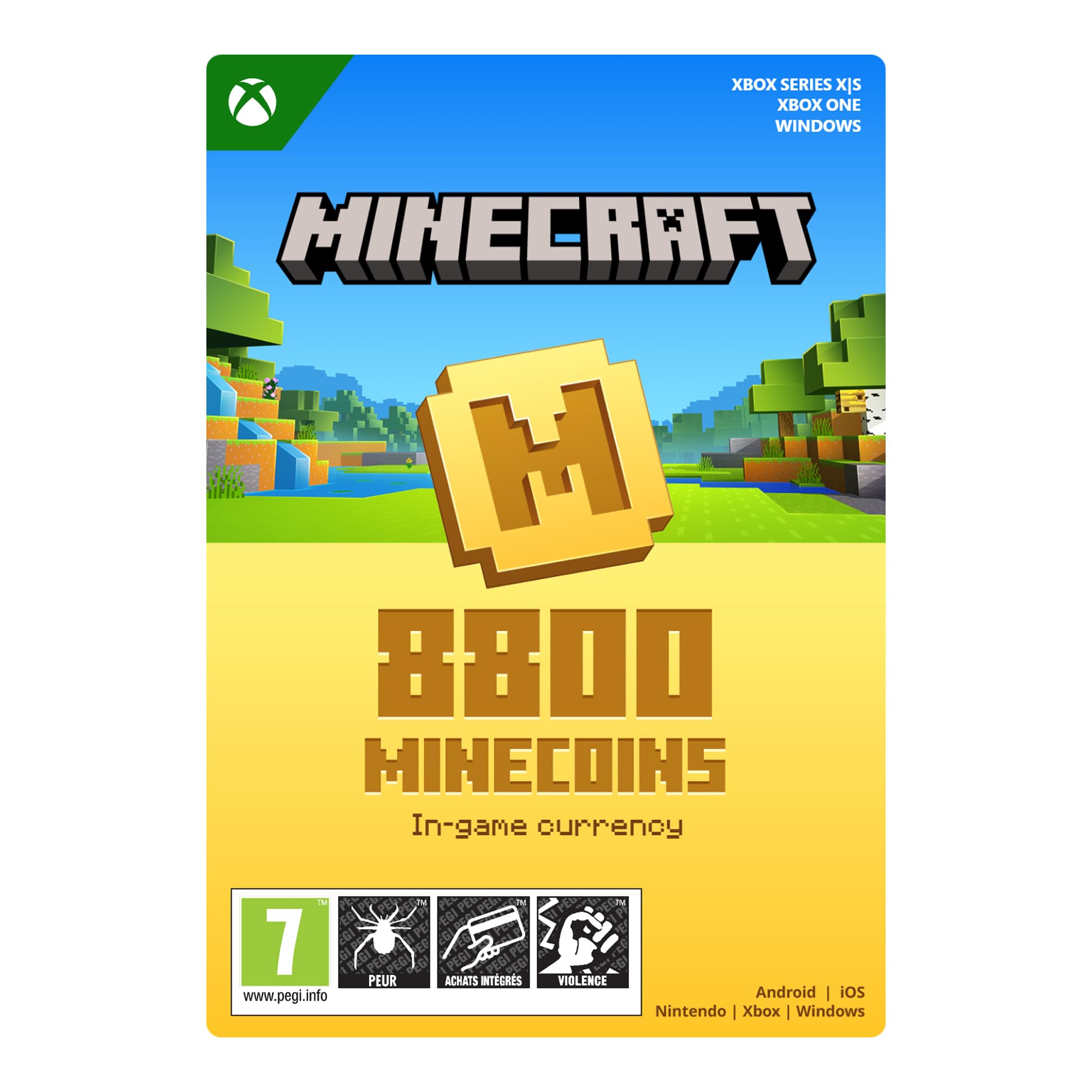 Minecraft Minecoins Pack: 8800 Coins | Xbox & Win 10 PC - Code jeu à télécharger