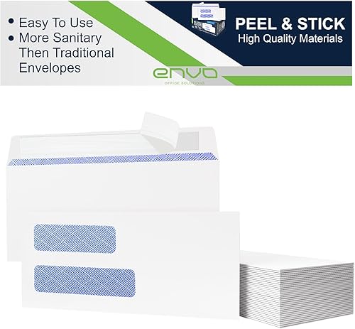 Miniatura 7 de Sobres de seguridad #8 para ventana doble autosellante, sobres de cheques de negocios 8 58 (paquete de 500)