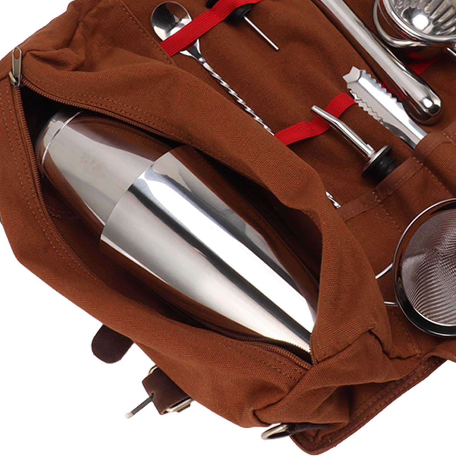 Kit de coctelera mezcladora de cócteles, Kit de coctelería de Acero Inoxidable de 18 Piezas con Bolsa de Almacenamiento, para Bar y Uso doméstico, diseño Lavable y
