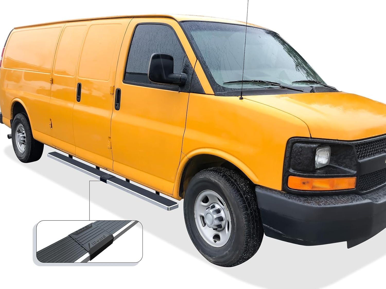 Tuxtreme Running Boards 5 inches Silver Compatible with Chevy Express GMC Savana 1500 2500 3500 2003-2026 Full Size Van 3-Door 304 Stainless Steel (Nerf Bars Side Steps Side Bars)