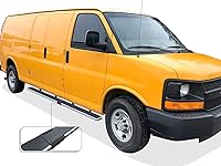 Vista 2 de APS Estribos de 5 pulgadas, color plateado, compatibles con Chevy Express GMC Savana 1500 2500 3500 2003-2025 Van de tamaño completo de 3 puertas