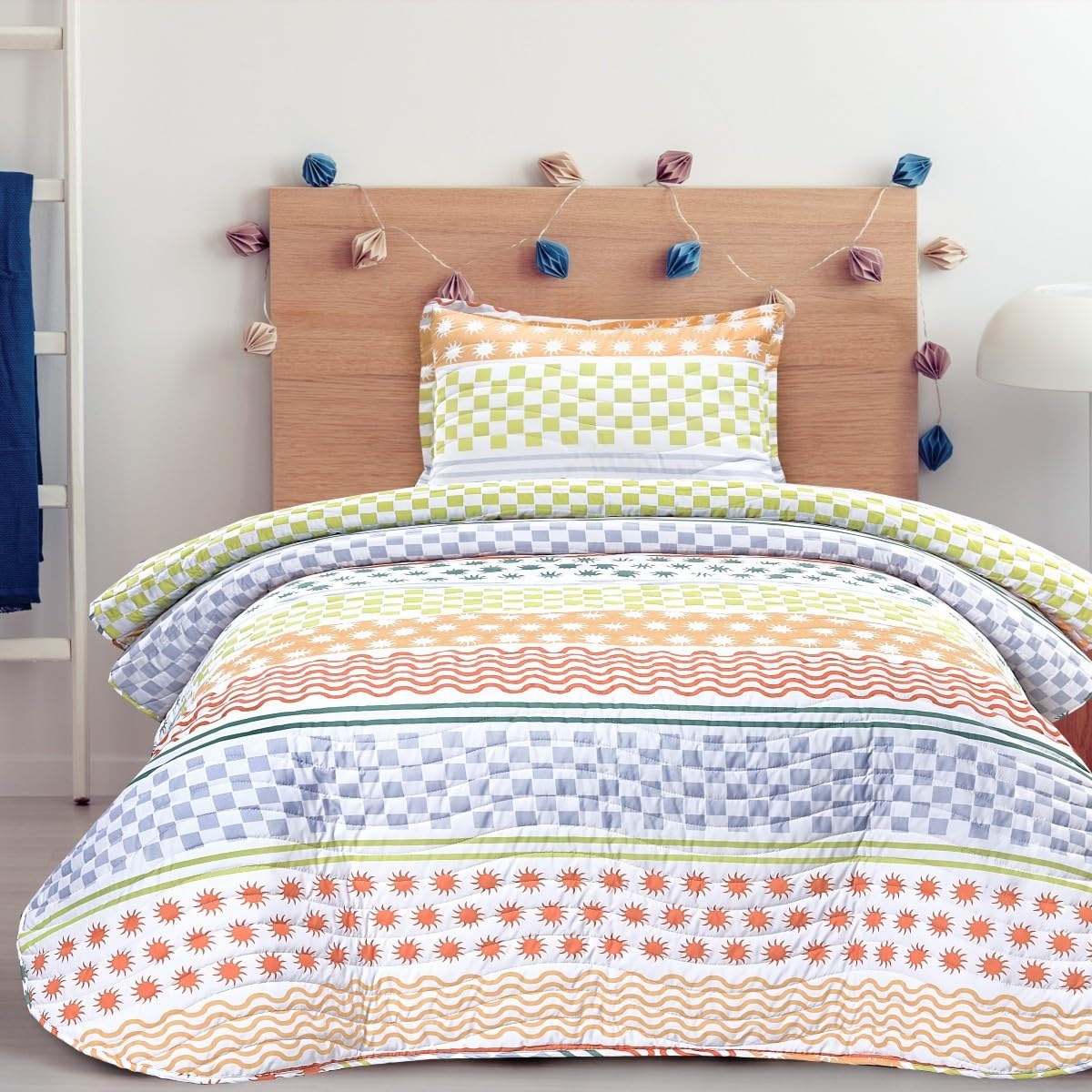 DHESTIA HOME Colcha Bouti Cosida Cama Infantil y Juvenil Modelo Marsella Color Único Talla Cama 90