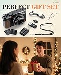 64MP 5K Appareils photo numériques pour la photographie (Classic Black) 18X Zoom Autofocus, 32GB TF Carte & 2 Batteries, 3'' 180° Flips d'écran, Anti-Shake, Caméra de Vlogging Compact pour les voyages