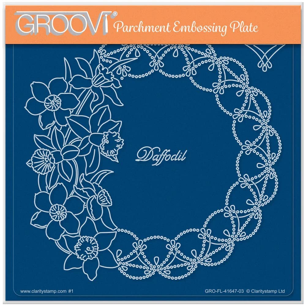 Claritystamp Clarity Stamps Linda's Daffodil & Lace A5 Square Groovi Plate